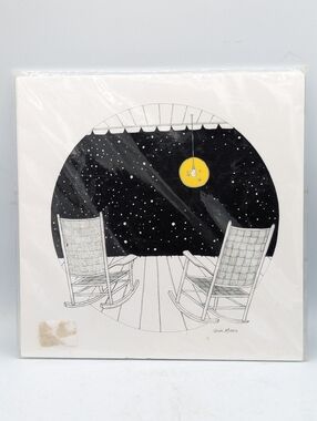 Iris Gottlieb Signed Art Print - Night Scene Two Rocking Chairs 12"x12" Illustra